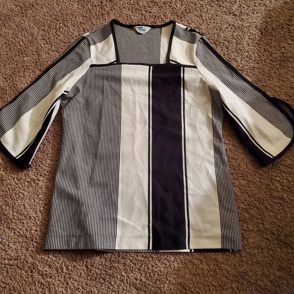 Vintage Mister Remo Black White Print Top - Picture 2 of 9